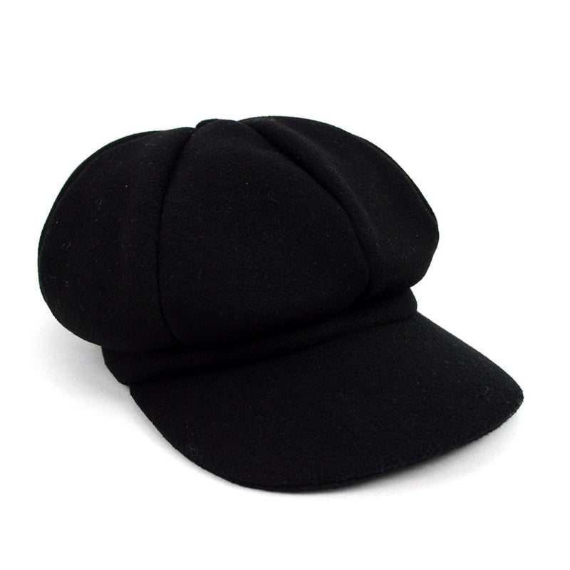 Women's Wool Beret Style Cabbie Baker Cap - LWC5027 - Bundle Bus