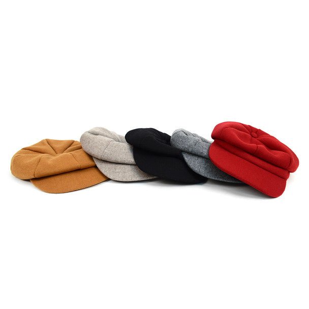 Women's Wool Beret Style Cabbie Baker Cap - LWC5027 - Bundle Bus
