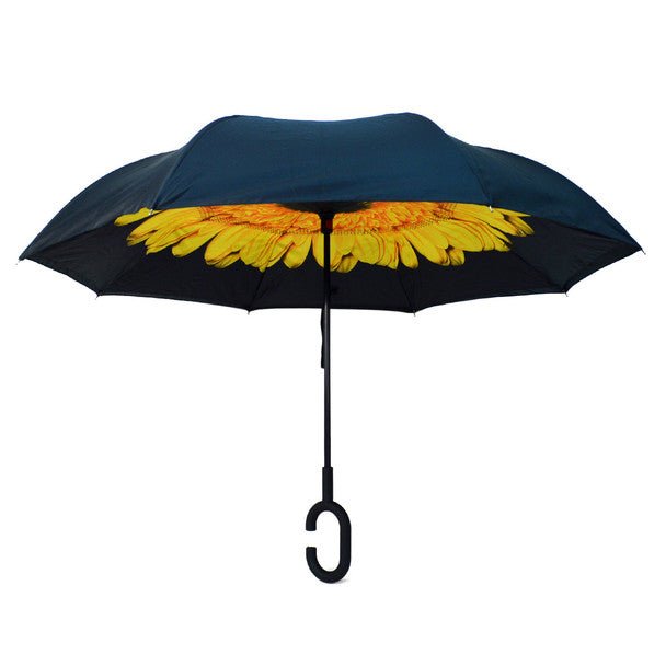 Yellow Flower Double Layer Inverted Umbrella - IUM18058 - Bundle Bus