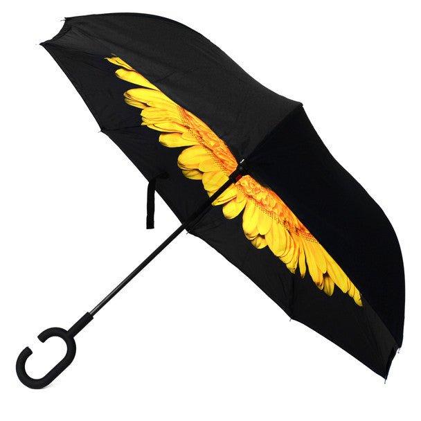 Yellow Flower Double Layer Inverted Umbrella - IUM18058 - Bundle Bus