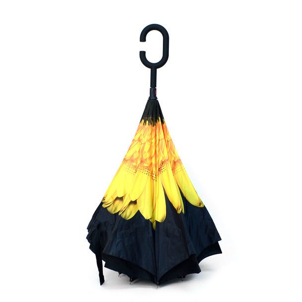 Yellow Flower Double Layer Inverted Umbrella - IUM18058 - Bundle Bus