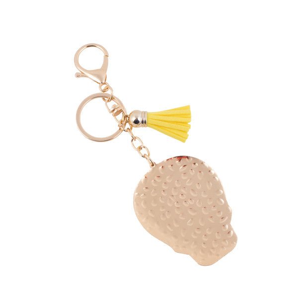 Yellow Sugar Skull Tassel Keychain-31663JO-G - Bundle Bus